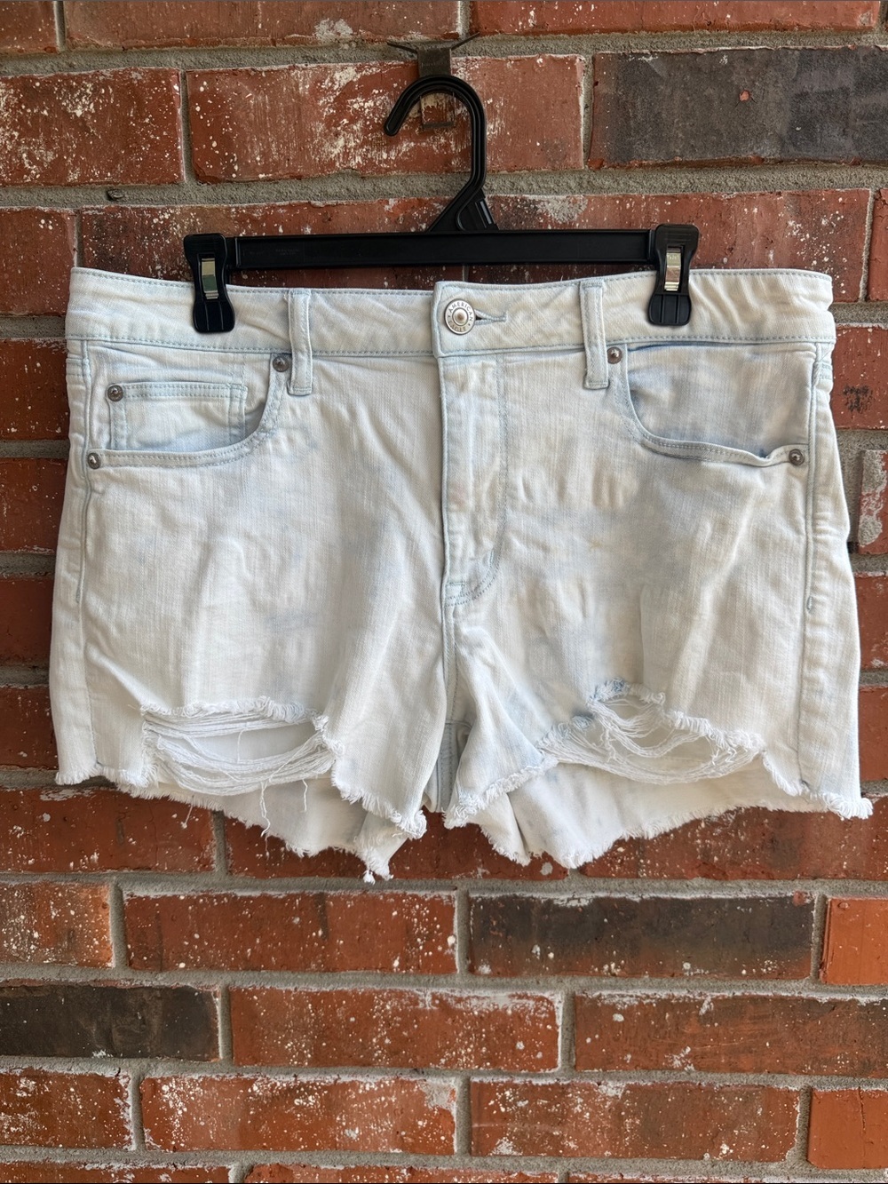 American Eagle Light Blue Distressed Jean Shorts